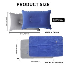 Set of 2 Inflatable Beach Pillows, Ultralight Pillow, Camping, Portable Travel Pillow, Inflatable Neck Pillow, Inflatable Pillow, Air Cushion, Camping Pillow, Beach Cushion for Outdoor Travel, Camping