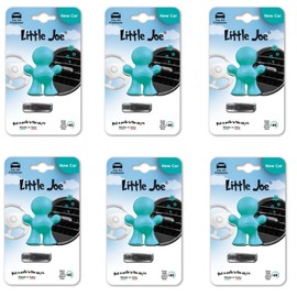 Little Joe Pack of 6 NewCar Turquoise Air Fresheners for Car Mounting on Any Ventilation Grille +/-45 Days Freshness in the Car, Household, Office, Kitchen or Wardrobe, Drawers etc.
