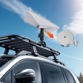 Designed for Starlink Mini Tripod Adapter, Aluminum Alloy Tripod Mount Adapter for Starlink Mini Terminal, with1/4-20 and 3/8"-16 Threaded, Fits Most Tripods or Bracket-Use with Pipe Adapter, Silver