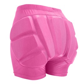RIDBIKER Kids Butt Pad Shorts, Youth Child Hip Protection Pads, Tailbone Protective Padded Short Pants for Snowboarding Hockey Roller Skating Skiing Cycling (Pink, Large)