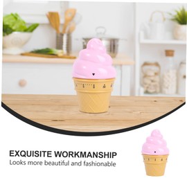 NOLITOY 1Pc Pink Ice Cream Mechanical Timer Practical Timing Reminder for Kitchen Learning Timer for Cooking Baking for Teachers and Little Chefs