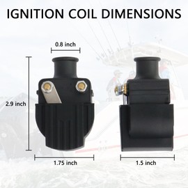 IFYKIM 2 PCS 18-5186 Ignition Coil Compatible with Mercury Mariner Outboard Boat 6-125HP 140HP V135 V150 210CC Chrysler Force 40HP-150HP OE Replace 339-832757A4 339-7370A13 339-832757B4