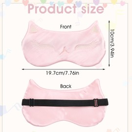 Cute Eye Mask for Sleeping 3Pcs Cat Silk Eye Mask Women Soft Satin Eye Mask Cover Blackout Blindfold with Elastic Strap Travel Eye Mask(3 Colors)
