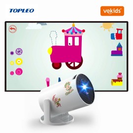 Topleo Smart Portable Projector for Kids Home Theater Projecteur Vekids Hy300 Pro Android 4k Mini Video Projectorscolor: White
