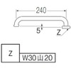 SANEI PA20J-61X2-19 Horizontal Pipe Diameter 0.7 inches (19 mm), Length