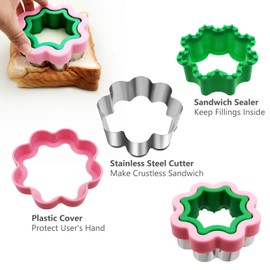 Sandwich Cutter and Sealer Set of 30 Pcs Fun Food Shape Cutters for Kids Lunch Fruit Vegetable Cutter Shapes, Cookie Cutters, Food Picks for Kids Lunch Crustless Sandwich Maker Accessories