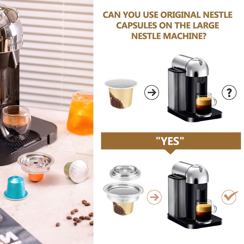 Reusable Coffee Pods Adapter Compatible with Delonghi ENV135, Capsule Converter