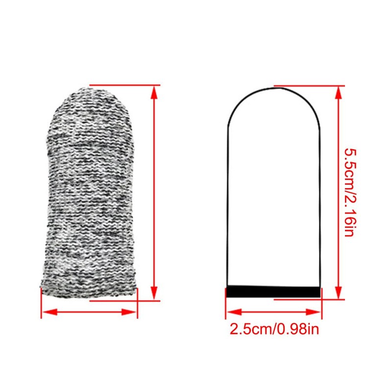 Grey, Finger Cots Cut Resistant Protection, 10 Pieces Reusable Finger