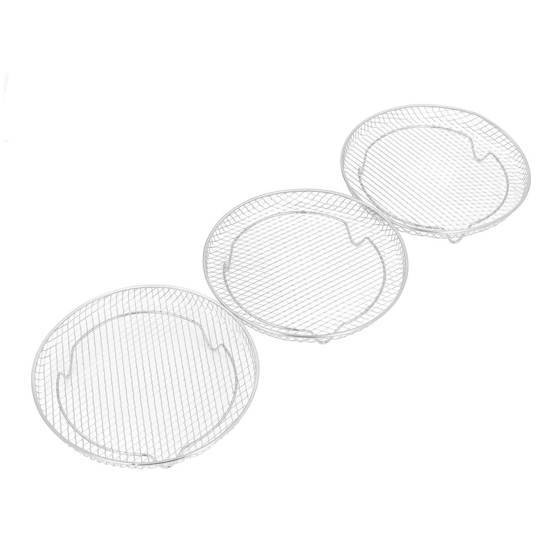 3PCS Fryer Rack Set Stainless Steel Round Stackable Multi Layer
