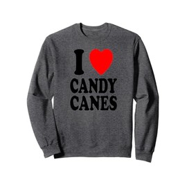 I Heart (Love) Candy Canes Winter Peppermint Christmas Sweatshirt