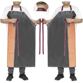 ETBOL Thick Rubber Apron,Professional Waterproof Chemical Oil Resistant Aprons for Dishwashing,Dog Grooming,Butcher(2 pack)