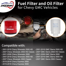 Filtro de combustible y kit de filtro de aceite Compatible con transmisiones Allison 1000 2000 2400, motor Diesel 6.6L Duramax, reemplazar # 29539579, TP3018, TP3012, 12664429, 12633243