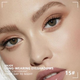 evpct Nude Brown Matte Powder Eyeshadow Quad Palette, Light Nude Pink Natural Dark Brown Matte Smoky High Pigmented Mini Eye Shadow Palette Makeup for Women, Waterproof Smudge Proof Vegan Cruelty-free