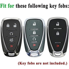 Teenpull Fit for Chevy Key fob Cover Case with Keychain, Soft TPU Key Shell Fit Chevy Equinox Bolt EUV TrailBlazer Traverse Malibu Camaro Blazer Cruze Chevette Volt Remote Key Accessories (Pink)