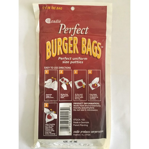 Perfect Burger Bags - Freezer Storing Wrap for Hamburger Patties or Ground Meat | Nonstick Paper, Easy to Cling, Uniform Round Patty, No Odor Contamination in the Fridge - 2 Pack (40 Count) By Cadie