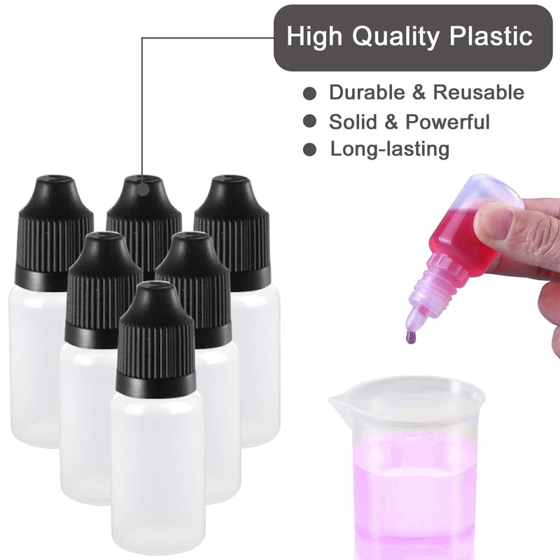 Apstqeeo 30pcs, 5ml Plastic Dropper Bottles with Squeezable Dispenser and