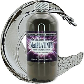 MediPLATINUM True Colloidal Platinum Dietary Supplement - 250 mL (8.45 Fl Oz) in Clear BPA-Free Plastic Bottle