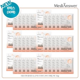 MediAnswer [TV Product] MediAnswer Real Skin Fit Nano Shot Mask Pack 6 Boxes (30 Sheets) / [TV상품] 메디앤서 리얼 스킨핏 나노샷 마스크팩 6박스(30매)