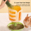 Rabbit Hay Feeders Rack: 2-in-1 Bunny Guinea Pig Food Bowl