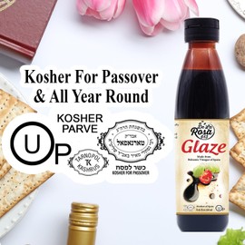 De La Rosa Balsamic Glaze, Vegan, KOSHER FOR PASSOVER, Non-GMO & Gluten Free, Great for Salad Dressing, Marinades, Toppings & More, Made from Balsamic Vinegar of Spain, 8.45 Oz (Pack of 1)