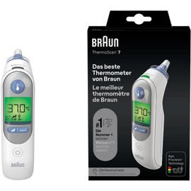 Braun IRT 6520 ThermoScan 7 Infrared Ear Thermometer – Pre-Warmed Tip & Age Precision Technology for Accurate Readings, Fever Guidance System, Easy to Read Display, Clinical-Accuracy, Gentle Ear Measurement
