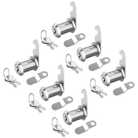 Jayseon 6 Pack Cabinet Lock with Key, Cabinet Cam Lock 1-1/8" Keyed Alike Mailbox Lock and Key for Drawer Toolbox RV Compartment Door, Zinc Alloy