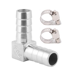 Metaland Stainless Steel 3/8" Hose Barb Elbow 90 Degree L Right Angle Barbed Fitting Water Fuel Air