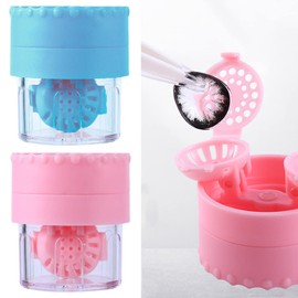 Moeagel Contact Washer Manual 2 Pack Small Contact Cleaner Easy to Use Contact Cleaning Rotation and Contact Cleaning Compact (Pink, Blue)