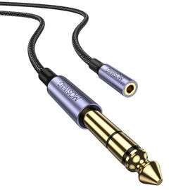 MOSWAG 6.35mm 1/4 inch to 3.5mm 1/8 inch Headphone Jack Adapter 3.28FT/1Meter,1/8 Female to 1/4 Male Extension Cable, 3.5 to 6.35 Audio Cable for Mixer Guitar Piano Amplifier Speaker and More