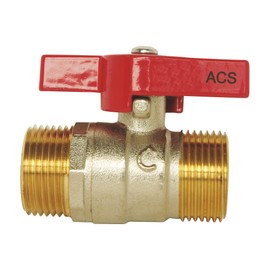 SOMATHERM FOR YOU - Double ball valve male 12/17 - butterfly lever - standard passage - reinforced seal with 2 O-rings.