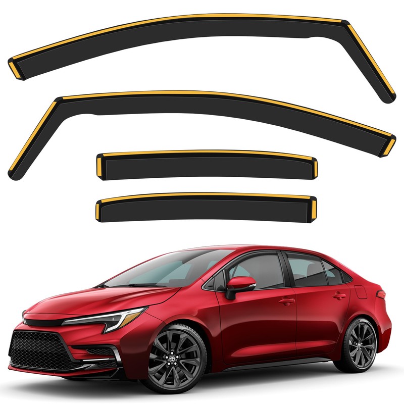 CXZHAZD Shatterproof in-Channel Rain Guards for Toyota Corolla Sedan 2020-2025,