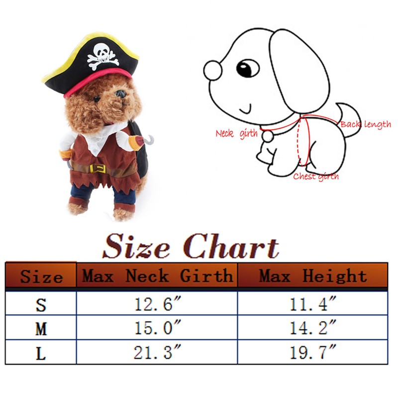 NACOCO Pet Dog Costume Pirates of The Caribbean Style (Medium)