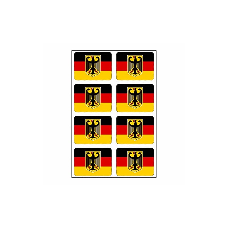 Set of 8 Sticker Germany Federal Eagle Flags Set |