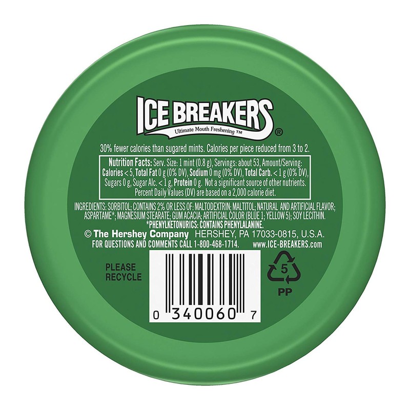 Ice Breakers Spearmint Mints, 1.5-Ounce Pucks (Pack of 16)
