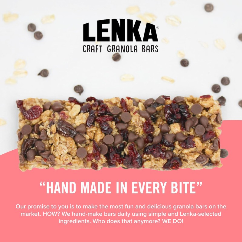 Lenka Bars - Cranberry Chocolate Snack Bars, Gluten Free, High