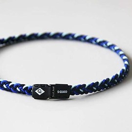 Colancolan S Guard x fita Necklace, Static Electricity Removal Necklace (L Size: Approx. 19.7 inches (50 cm), Navy Blue x Water x Blue)