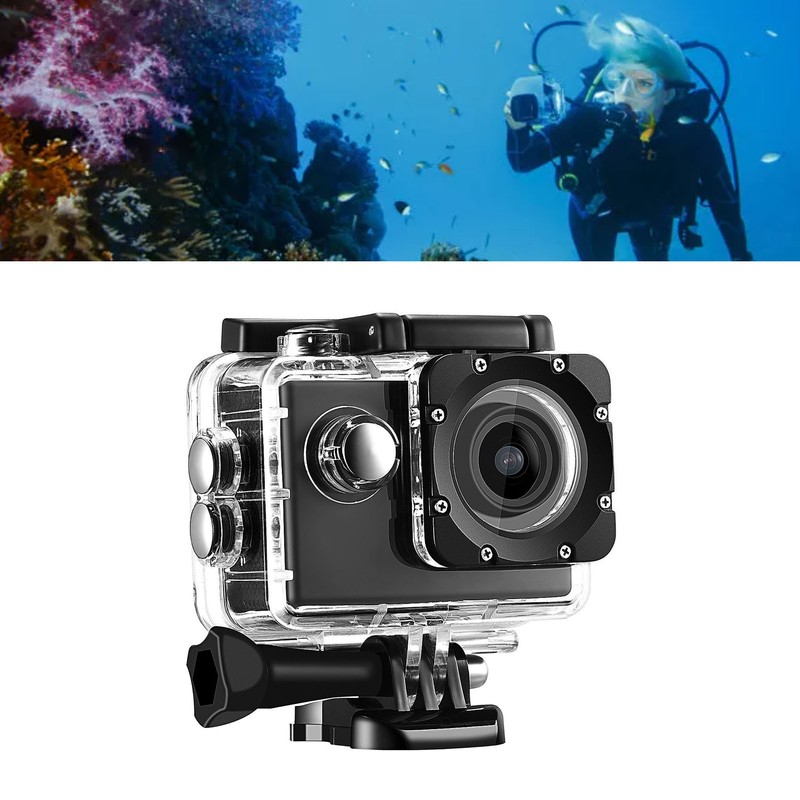 K1080HD 12MP Underwater Waterproof Video Camera Outdoor Bike Diving Sports