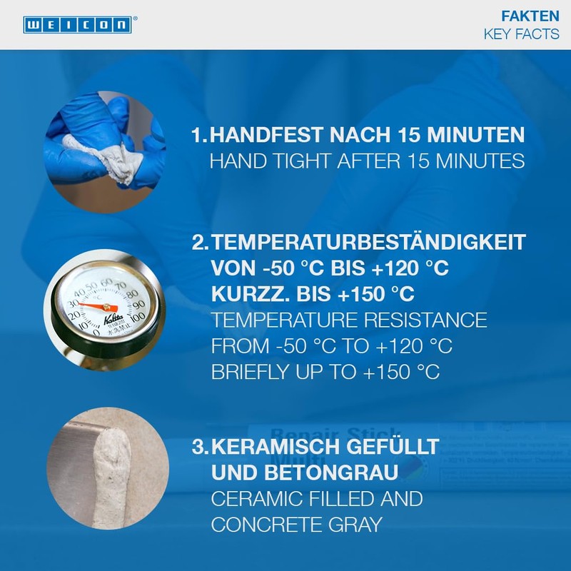 WEICON Repair Stick Concrete | 57 g | 2-Component Special