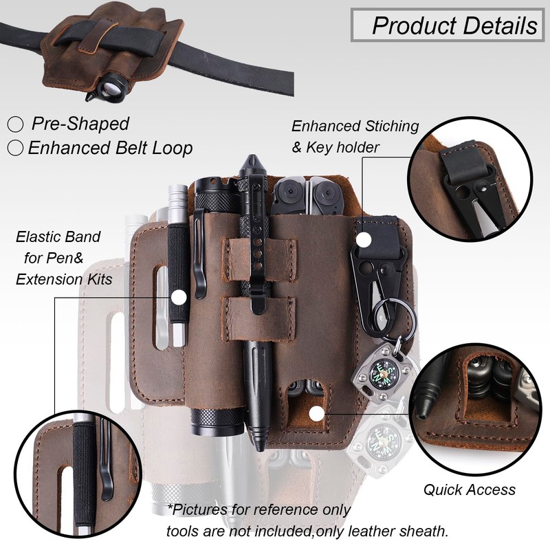 Topstache Multitool Sheath for Belt - EDC Belt Organizer -