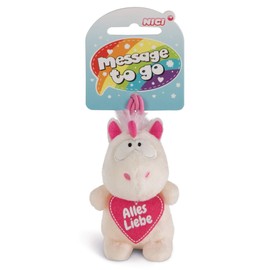 NICI 42720 8 cm Unicorn Pendant Theodor Alles Liebe White/Pink