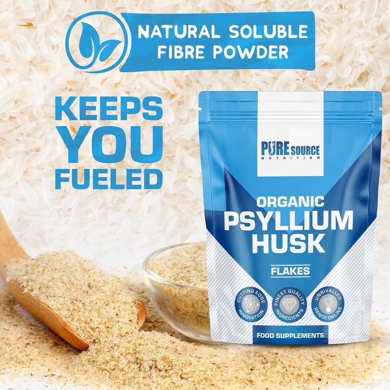 Organic Psyllium Husk Whole 500g - 99% Purity Husks Flakes