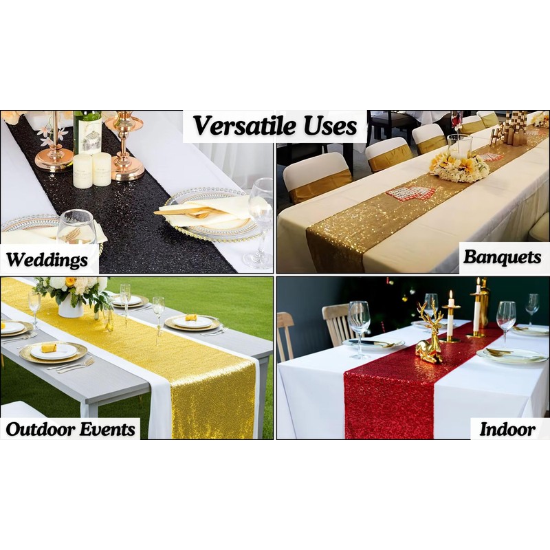 Elegant Event Essentials – Sequin Party Long Table Runner –