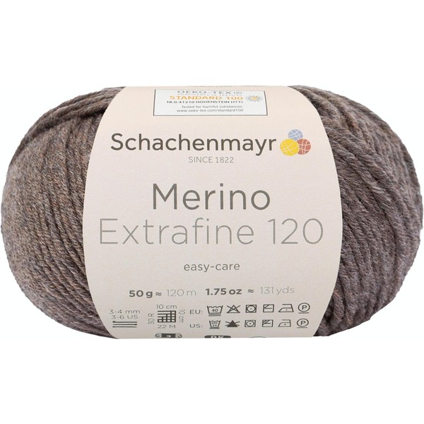 Schachenmayr Merino Extrafine 120, 50 g, Wood Mottled Hand Knitting Yarn