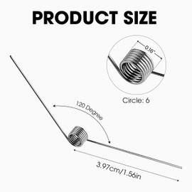 20pcs Stainless Steel Small Torsion Spring, 0.02" Wire Diameter, 0.16" Outside Diameter, 120 Degree Tiny Torsional Assortment for Repair, Woodworking, DIY Kit, Light Duty Mini Hair Clip Replacement