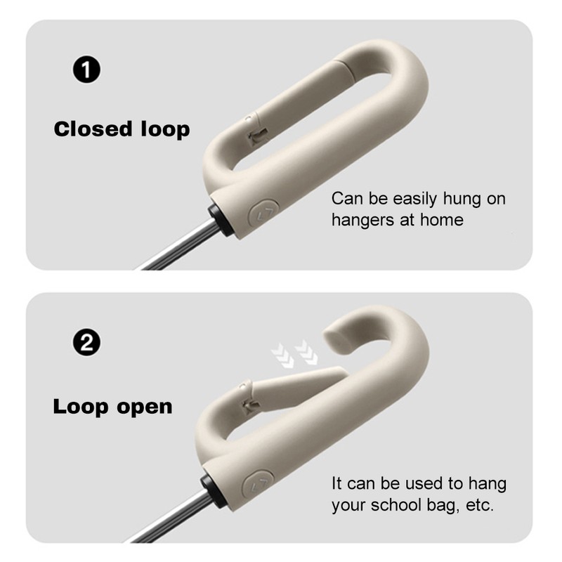 Fully Automatic Umbrella with Carabiner Handle, 10 Ribs Reverse Folding