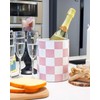 Swkien Utensil Holder，7.2 Inch Checkered Utensil Holder, Ceramic Cooking Utensil