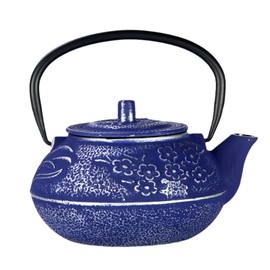Cast Iron Teapot,SECHUDO Blue Tea Kettle,Japanese Cast Iron Teapot with Stainless Steel Infuser for Stovetop Safe (27.1OZ/800ML)