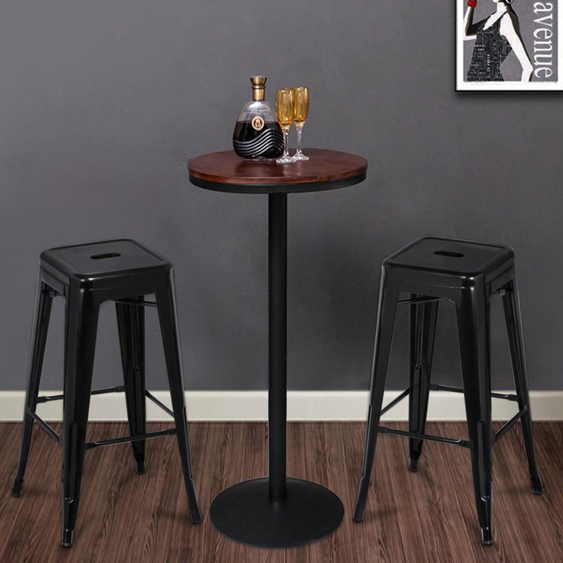 Yaheetech 30'' Metal Bar Stools 4PCS Bar Height Barstools Stackable
