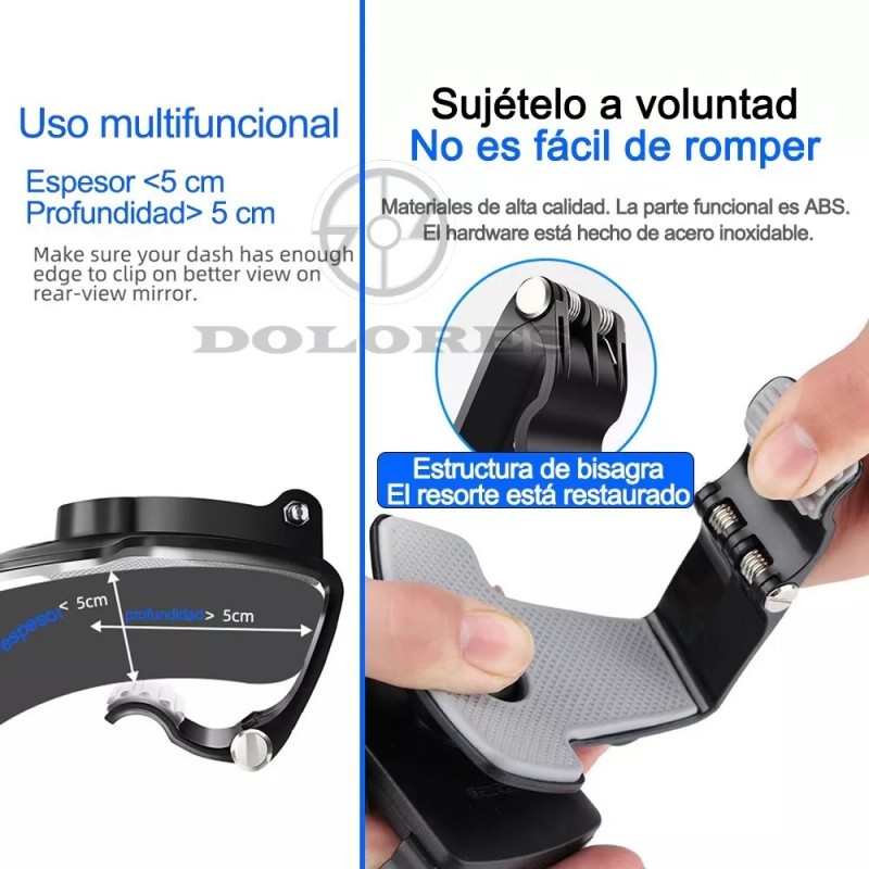 Dolores Soporte Porta Celular 360º Carro Visera Dashboard Auto Movil