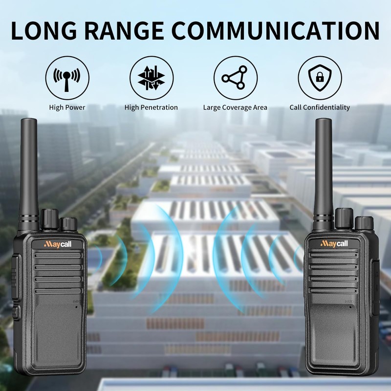 Maycall MC-528 6 Pack Walkie Talkies with Earpiece, Portable FRS
